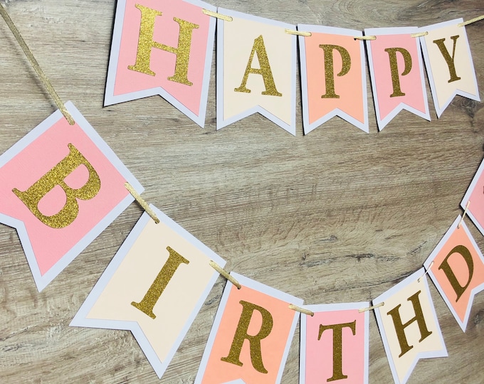 Peachy birthday banner, Peachy ONE birthday decor