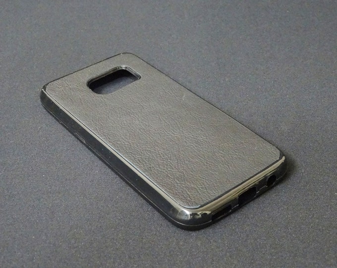 Samsung Galaxy S7 - Jimmy Case - Genuine Kangaroo Leather Protective Rubber Flexible Phone Holder Case - Black