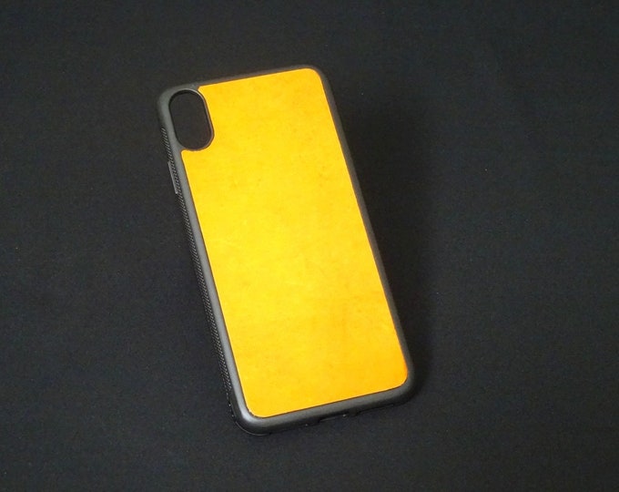 Apple iPhone XS Max - Jimmy Case - Genuine Kangaroo Leather Handmade iPhone Protective Rubber Phone Case - Whiskey Tan
