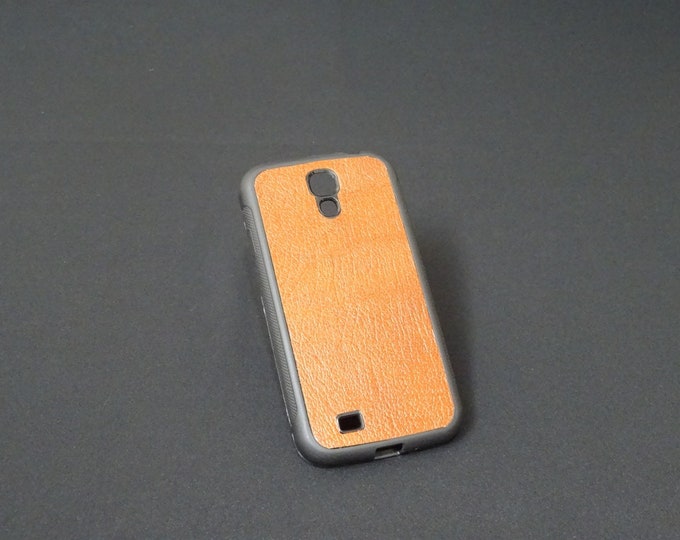 Samsung Galaxy S4 - Jimmy Case - Genuine Kangaroo Leather Protective Rubber Flexible Phone Holder Case - Oak Texture