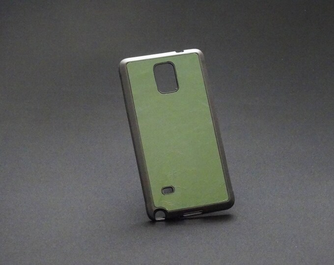Samsung Galaxy Note 4 - Jimmy Case - Genuine Kangaroo Leather Protective Rubber Phone Case Handmade - Green