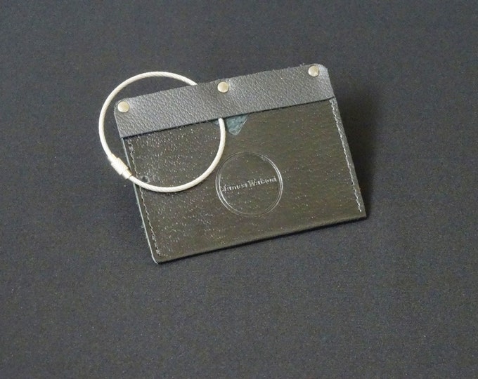 James Watson Travel Luggage Tag - Handmade kangaroo leather baggage passport ID travel luggage tag - Black Shine