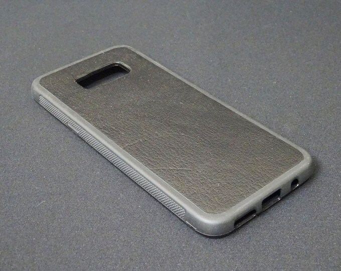 Samsung Galaxy S8 Plus - Jimmy Case - Genuine Kangaroo Leather Protective Rubber Flexible Phone Holder Case - Satin Black Texture