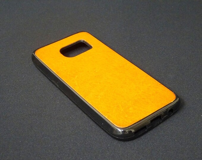 Samsung Galaxy S7 - Jimmy Case - Genuine Kangaroo Leather Protective Rubber Flexible Phone Holder Case - Whiskey Tan