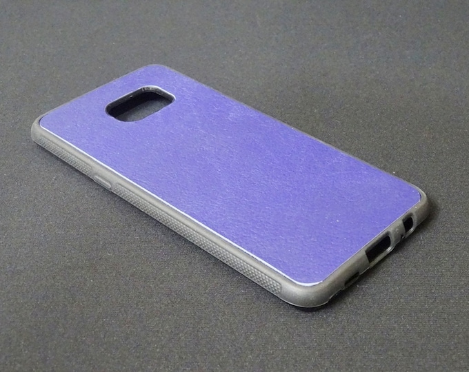Samsung Galaxy S6 Edge Plus - Jimmy Case - Genuine Kangaroo Leather Protective Rubber Flexible Phone Holder Case - Purple