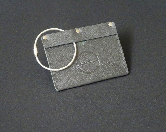 James Watson Travel Luggage Tag - Handmade kangaroo leather baggage passport ID travel luggage tag - Black