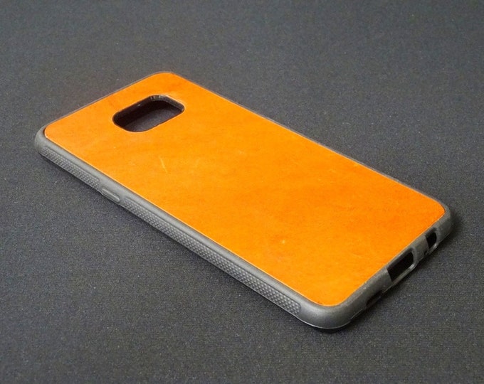 Samsung Galaxy S6 Edge Plus - Jimmy Case - Genuine Kangaroo Leather Protective Rubber Flexible Phone Holder Case - Whiskey Tan