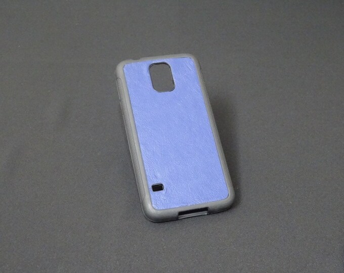 Samsung Galaxy S5 - Jimmy Case - Genuine Kangaroo Leather Protective Rubber Flexible Phone Holder Case - Blue
