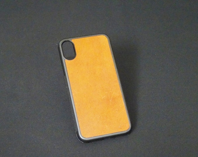 Apple iPhone X XS 10 - Jimmy Case - Genuine Kangaroo Leather Handmade iPhone Protective Rubber Phone Case - Whiskey Tan