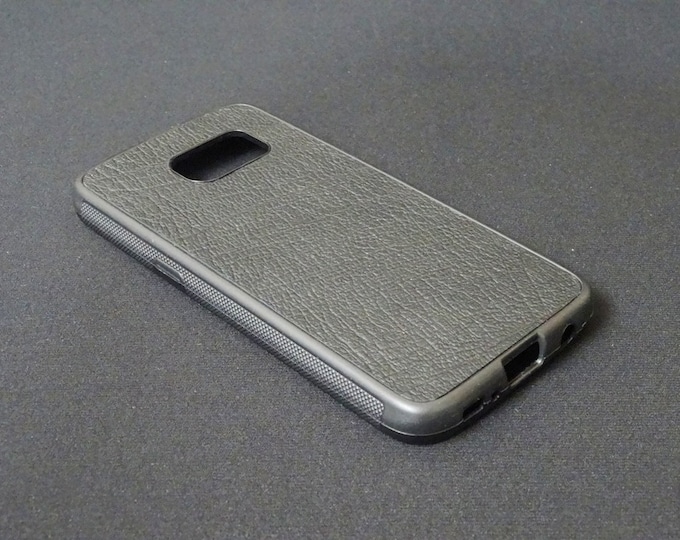 Samsung Galaxy S7 - Jimmy Case - Genuine Kangaroo Leather Protective Rubber Flexible Phone Holder Case - Black Texture