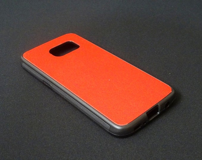 Samsung Galaxy S7 - Jimmy Case - Genuine Kangaroo Leather Protective Rubber Flexible Phone Holder Case - Red