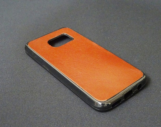 Samsung Galaxy S7 - Jimmy Case - Genuine Kangaroo Leather Protective Rubber Flexible Phone Holder Case - Satin Brown