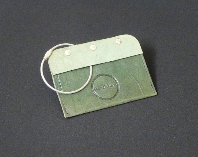 James Watson Travel Luggage Tag - Handmade kangaroo leather baggage passport ID travel luggage tag - Green