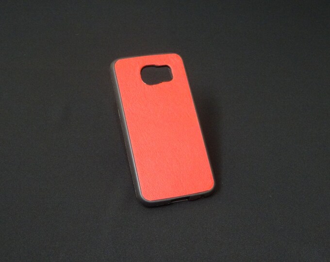 Samsung Galaxy S6 - Jimmy Case - Genuine Kangaroo Leather Protective Rubber Flexible Phone Holder Case - Red