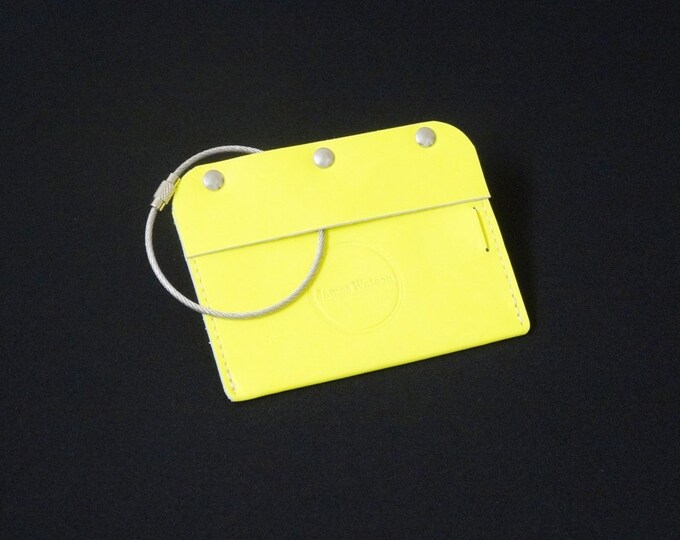 James Watson Travel Luggage Tag - Handmade kangaroo leather baggage passport ID travel luggage tag - Yellow