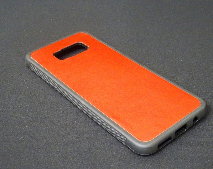 Samsung Galaxy S8 Plus - Jimmy Case - Genuine Kangaroo Leather Protective Rubber Flexible Phone Holder Case - Red