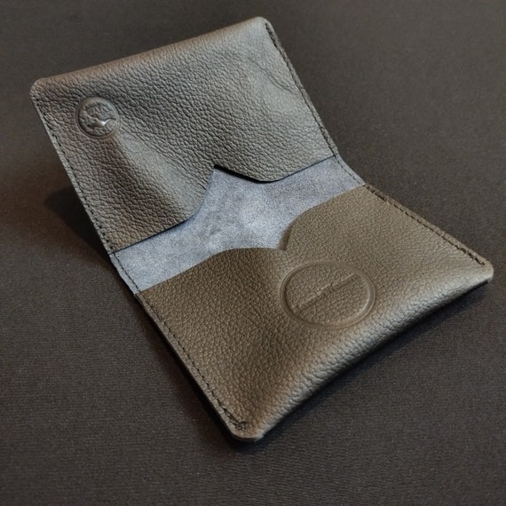 Bantam Wallet - Holds 12 cards & cash - Genuine Kangaroo Leather Wallet Mens Womens Slim Card Wallet RFID Chip Protection - Matte Black (4)