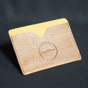 Portefeuille de poche - Peut contenir 6 cartes et de l'argent - Portefeuille en cuir de kangourou véritable Porte-cartes mince pour homme et femme Protection contre les puces RFID - Texture chêne