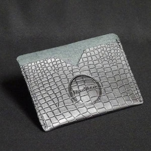 Portefeuille de poche - Peut contenir 6 cartes et de l'argent - Portefeuille en cuir de kangourou véritable Porte-cartes mince pour homme et femme avec protection contre les puces RFID - Motif noir