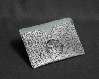 Pocket Wallet - Holds 6 cards and cash - Genuine Kangaroo Leather Wallet Mens Womens Slim Card Wallet RFID Chip Protection - Pattern Black