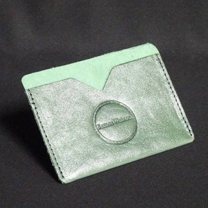 Portefeuille de poche - Peut contenir 6 cartes et de l'argent - Portefeuille en cuir de kangourou véritable Porte-cartes mince pour homme et femme avec protection contre les puces RFID - Ton vert