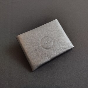 Portefeuille 6 poches - Portefeuille en cuir de carte RFID pour homme et femme en cuir de kangourou véritable - Noir mat