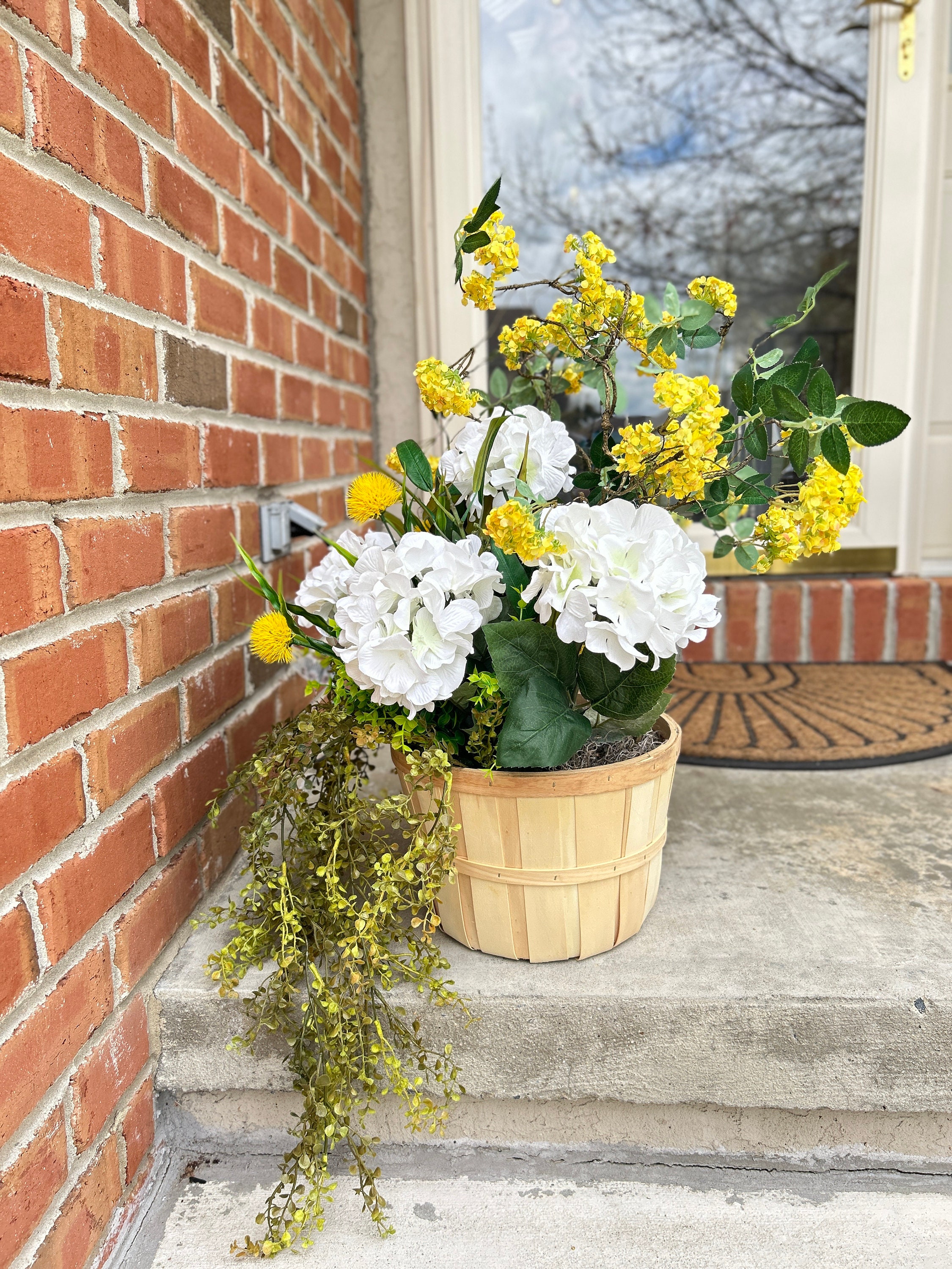 Faux Flowers and Greenery Urn Filler, Front Porch Planter Pot Filler