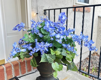 Faux Wisteria Urn Filler, Spring Front Porch Arrangement