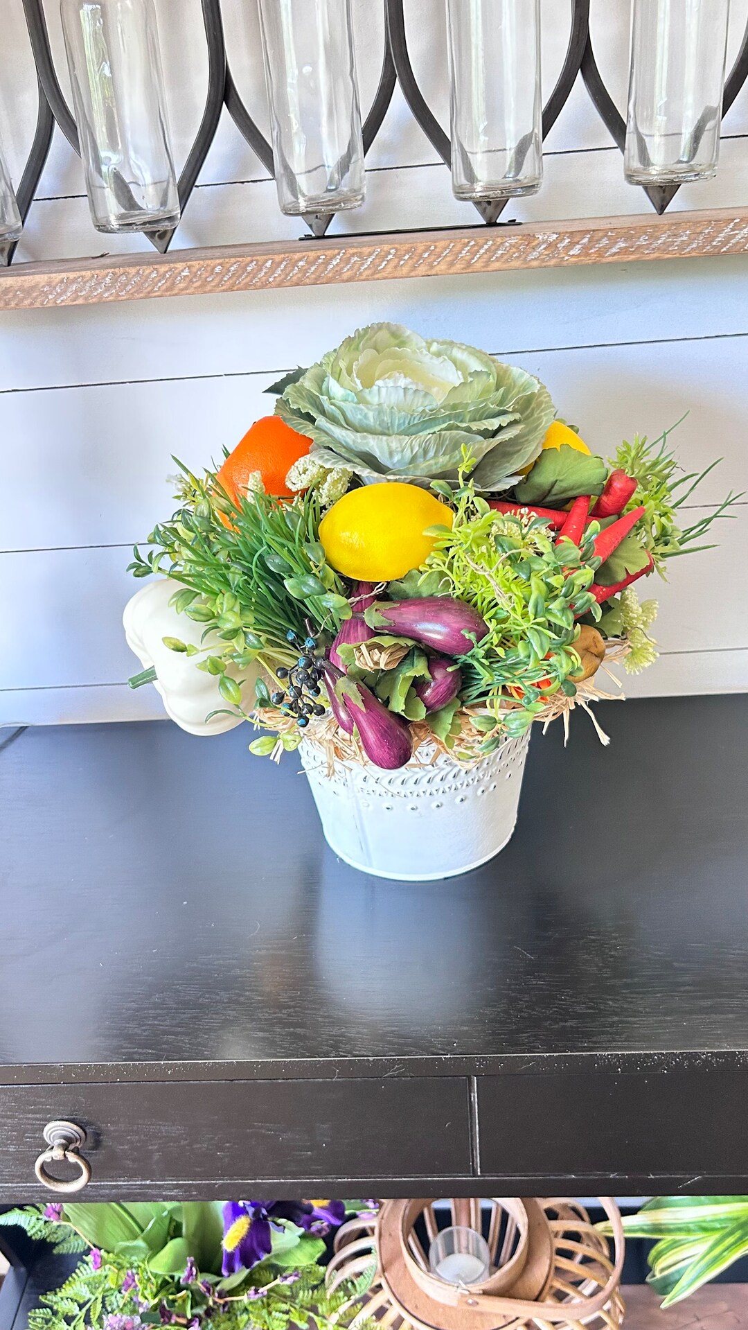 Faux Fruit Centerpiece Arrangement Artificial Fruit Etsy