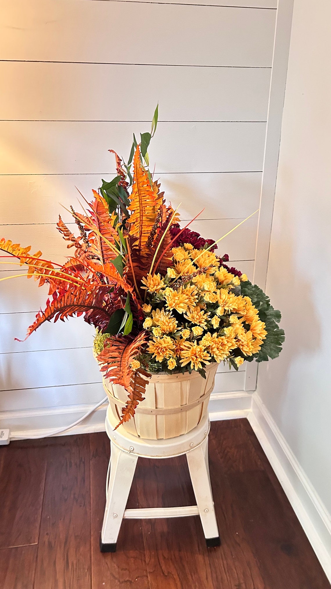 Fall Faux Plant Urn Filler, Fall Front Porch Planter Pot Filler, Urn