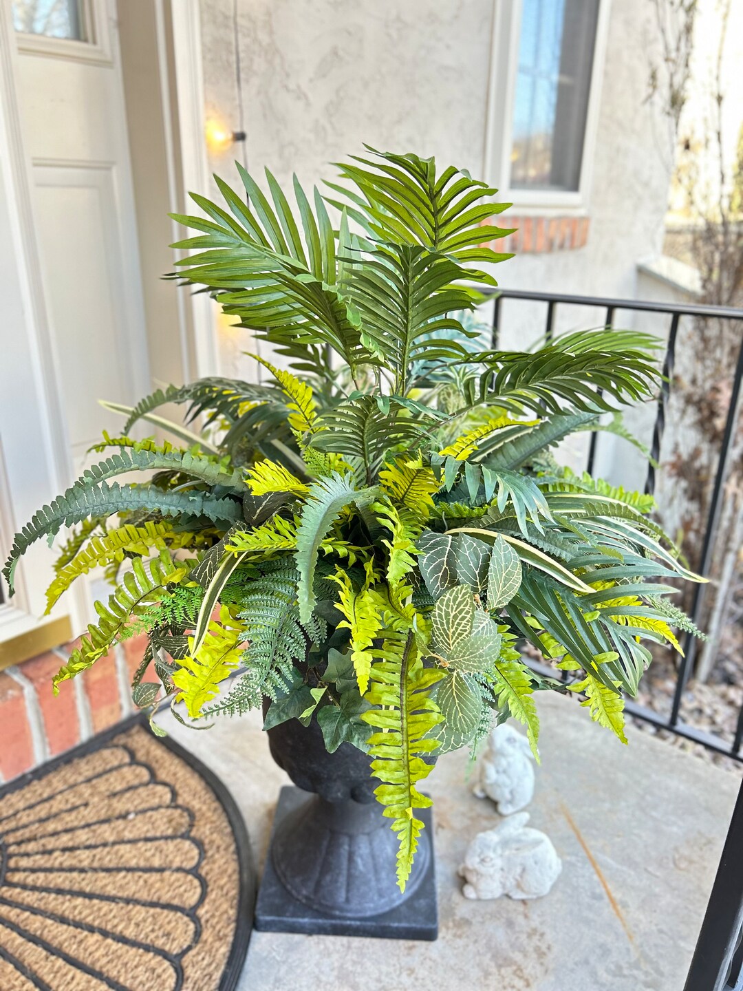 Faux Greenery Urn Filler, Front Porch Planter Pot Filler, Year Round