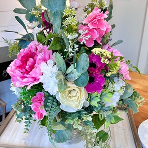 Spring and Summer Flower Centerpiece, Spring Silk Flower Arrangement ...