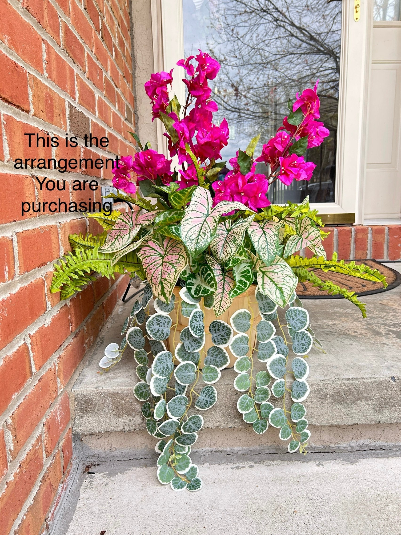 Faux Flowers and Greenery Urn Filler, Front Porch Planter Pot Filler