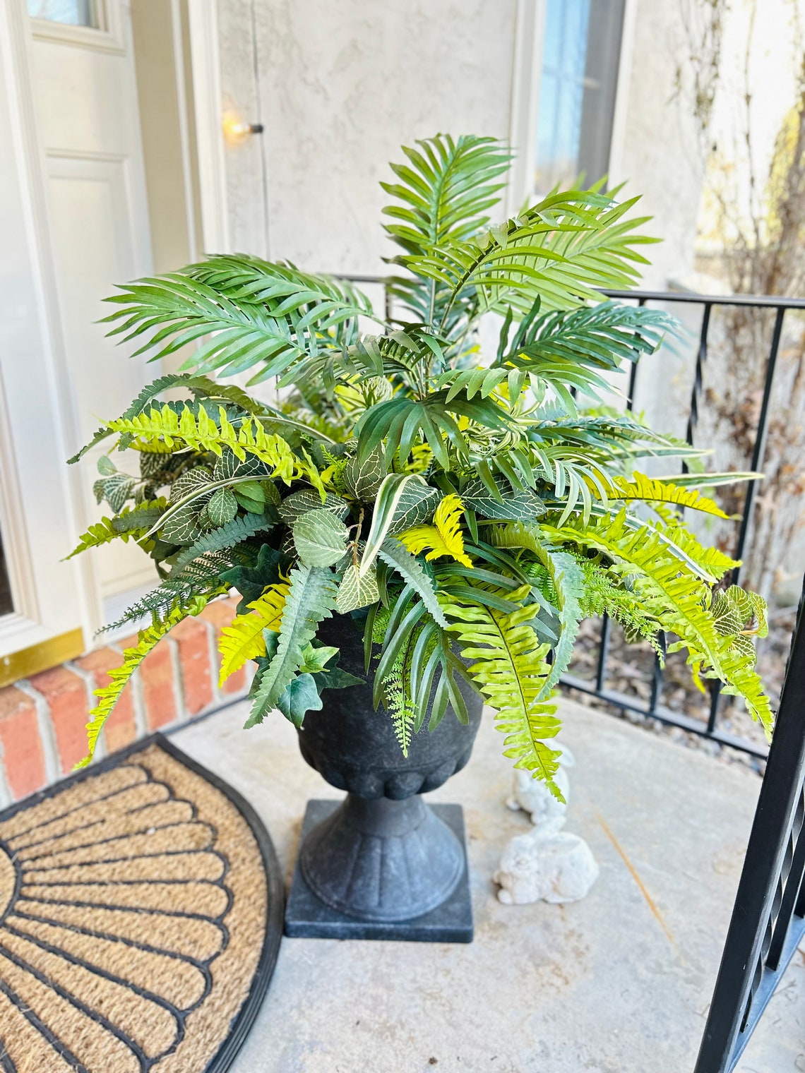 Faux Greenery Urn Filler, Front Porch Planter Pot Filler, Year Round