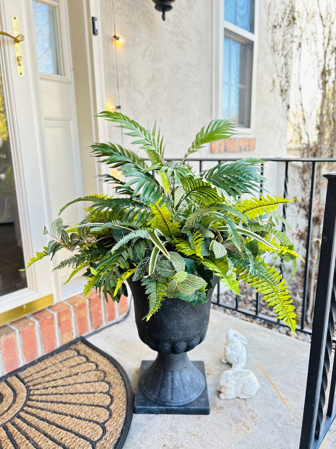 Faux Greenery Urn Filler, Front Porch Planter Pot Filler, Year Round