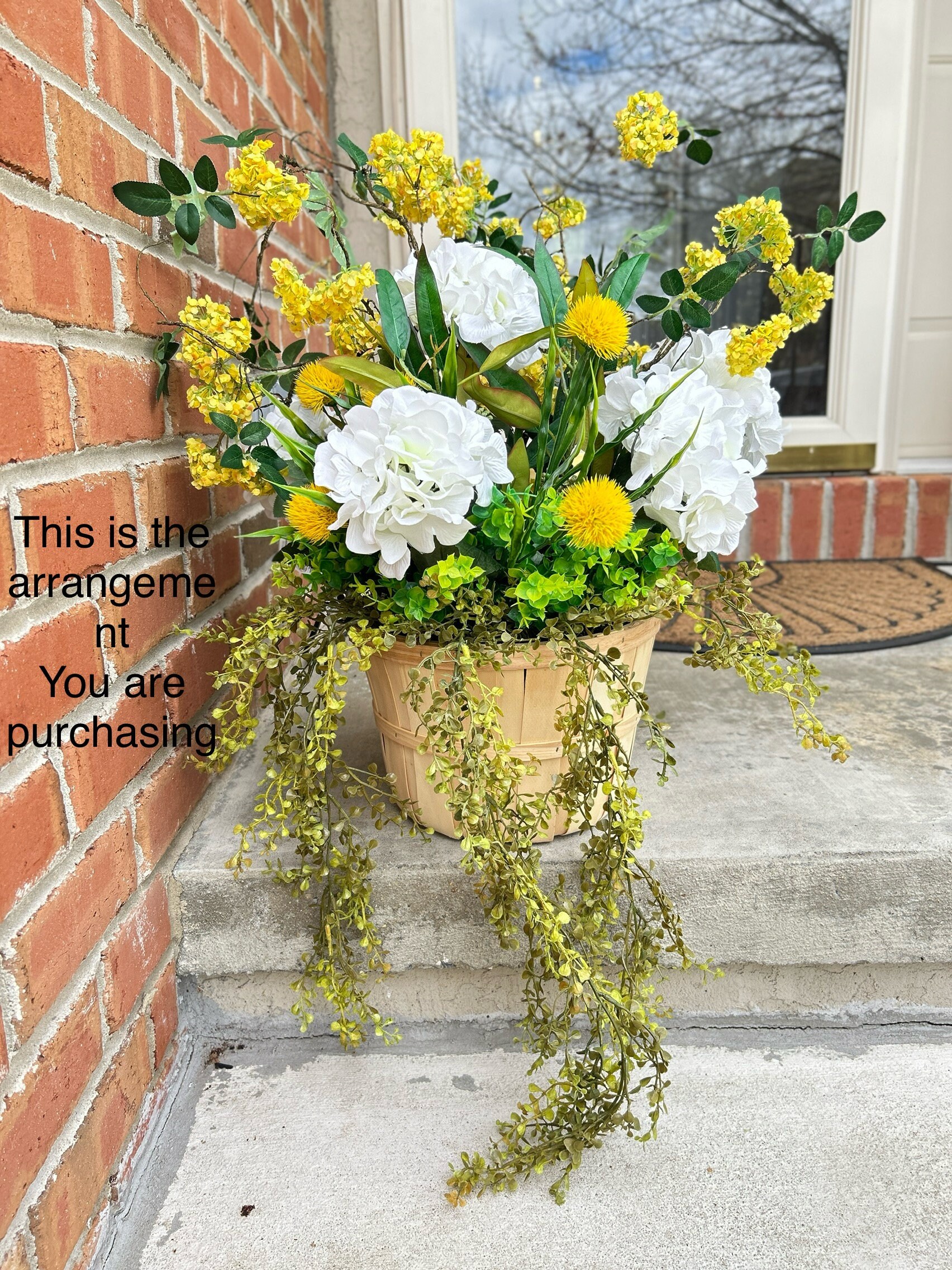 Faux Flowers and Greenery Urn Filler, Front Porch Planter Pot Filler