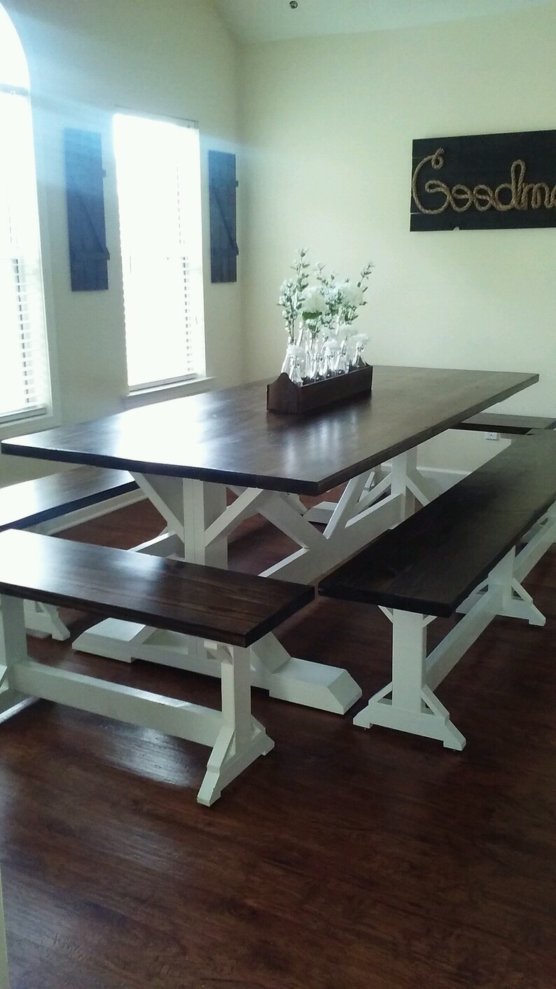 Farmhouse Table & Benches Etsy