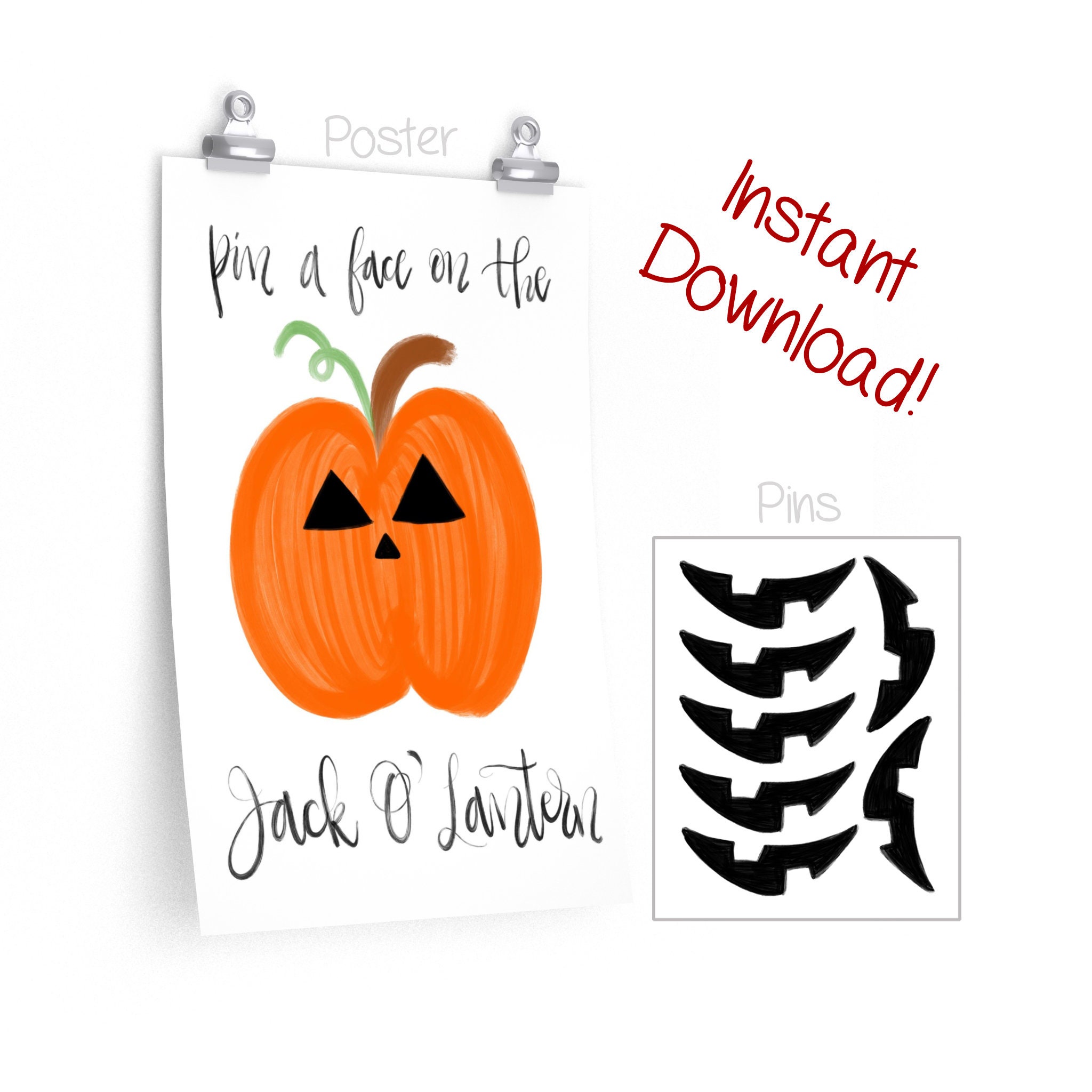 Pin the Face on the Jack O Lantern Pumpkin - Instant Download! - DIY  Halloween Party Game - Pin the Tail Kids Party Games - Etsy, image size:2048x2048