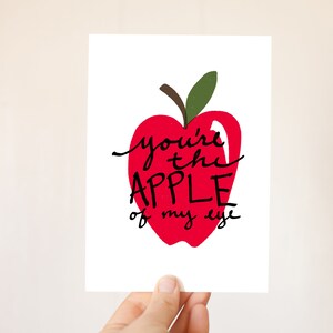 Apple of my Eye - 5x7 Printable Card - DIY Greeting Card Romantic Card Food Fruit Pun