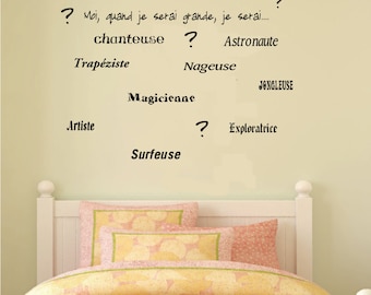 No. wall decal. E-004 - girl - me, when I grow up, I will be child-
