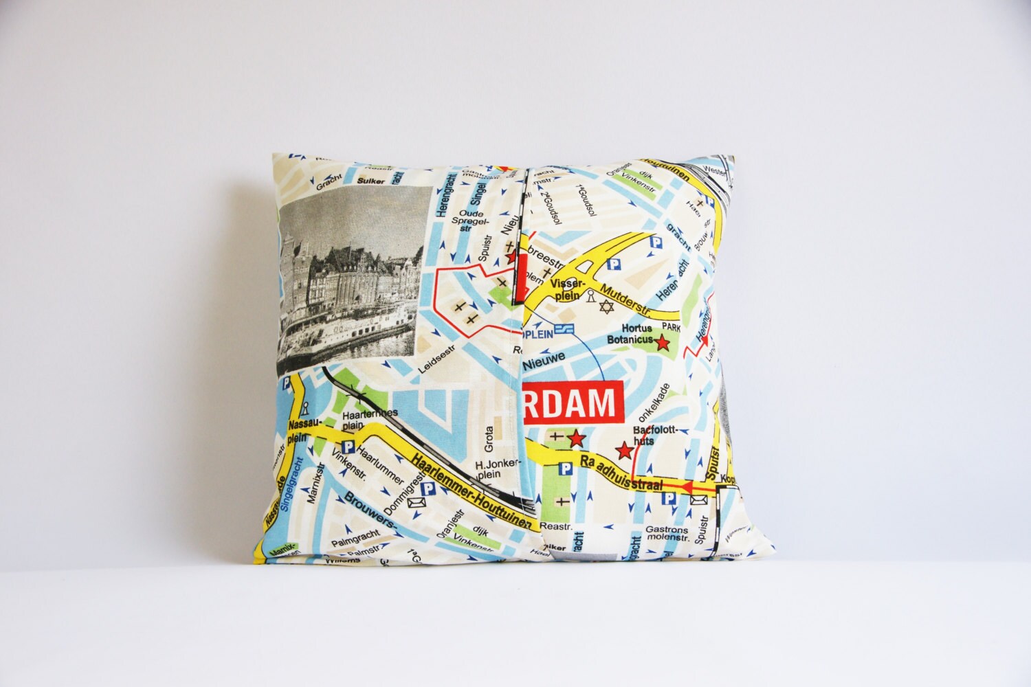 Amsterdam Pillow Cover Map of Amsterdam Cushion Cover Throw Etsy