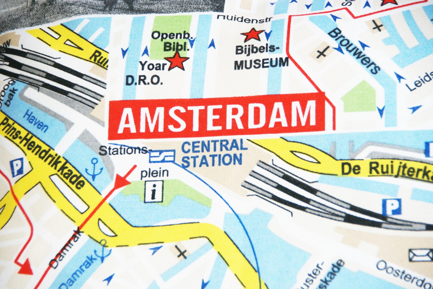 Amsterdam Pillow Cover Map of Amsterdam Cushion Cover Throw Etsy