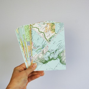 Set of 10 world map envelopes, wedding invitation envelopes, greeting card envelopes. SIZE 4,3 x 6,5 inch. A6 envelopes image 1