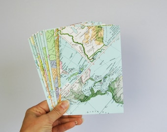 Set of 10 world map envelopes, wedding invitation envelopes, greeting card envelopes. SIZE 4,3 x 6,5 inch. A6 envelopes
