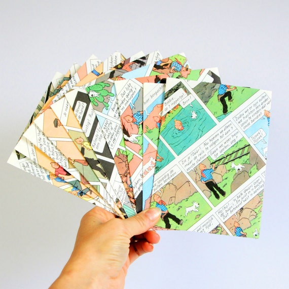 Set Of 10 Tintin Envelopes Party Invitation Greeting Card Etsy