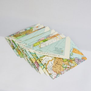 Set of 10 world map envelopes, wedding invitation envelopes, greeting card envelopes. SIZE 4,3 x 6,5 inch. A6 envelopes image 5