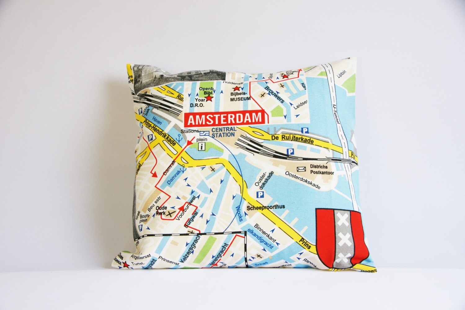 Amsterdam Pillow Cover Map of Amsterdam Cushion Cover Throw Etsy