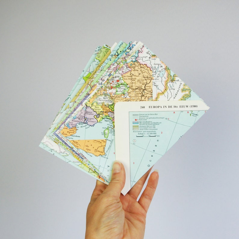 Set of 10 world map envelopes, wedding invitation envelopes, greeting card envelopes. SIZE 4,3 x 6,5 inch. A6 envelopes image 4