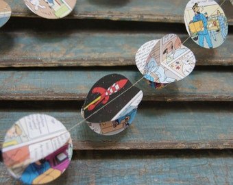 Papieren slinger Kuifje 3 meter, stripboek slinger