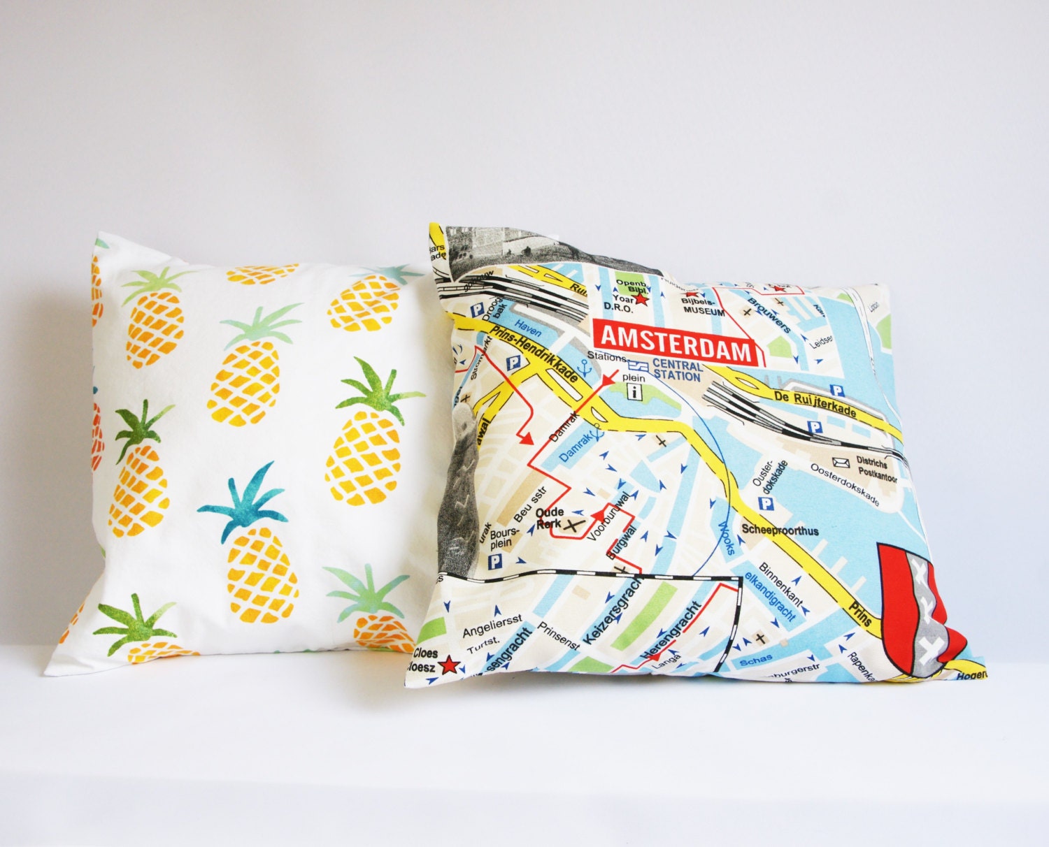 Amsterdam Pillow Cover Map of Amsterdam Cushion Cover Throw Etsy